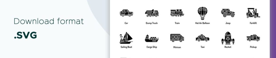 Free Transportation Icon Set Solid Style