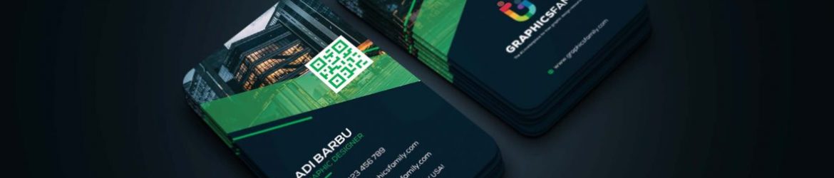 Free Vertical Business Card Template Design for Graphic Designer