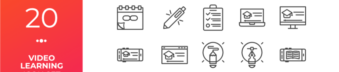 Free Video Learning Icon Set