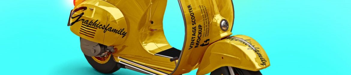 Free Vintage Scooter PSD Mockup