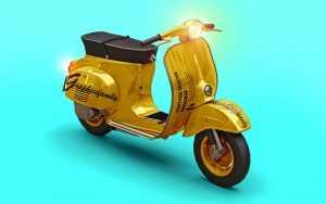 Free Vintage Scooter PSD Mockup