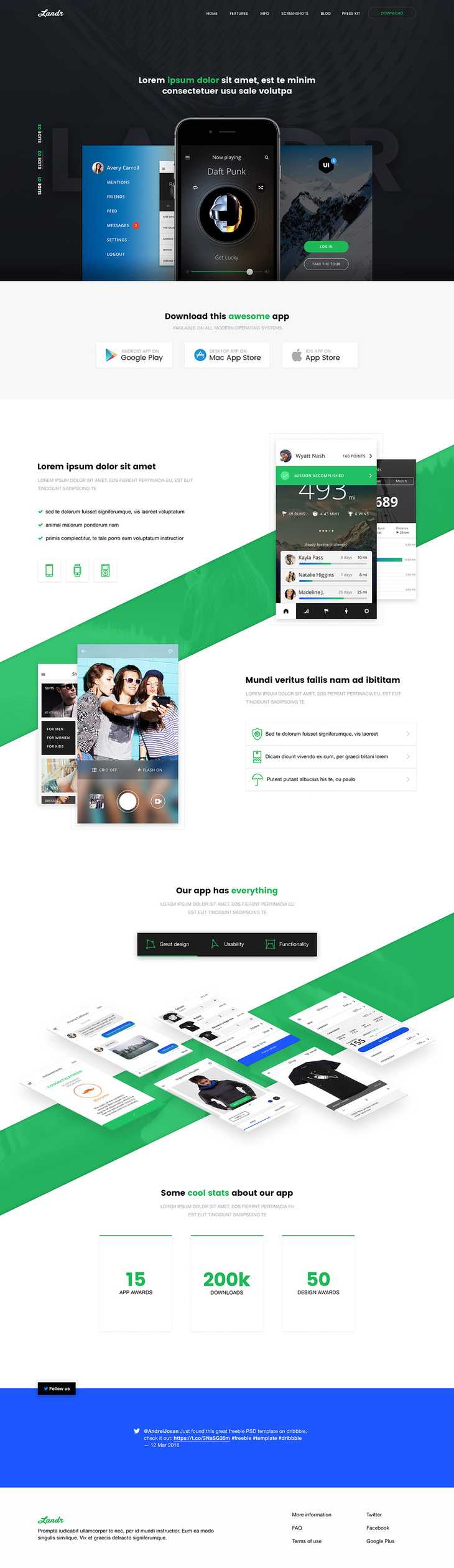 Free Web and Mobile PSD Template