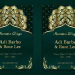 Free Wedding Invitation Card Design with Green and Gold Colors
