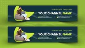 Free YouTube Channel Art Design In Flat Style Template Download