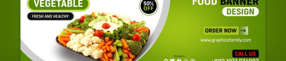 Fresh and healthy vegetables banner design template