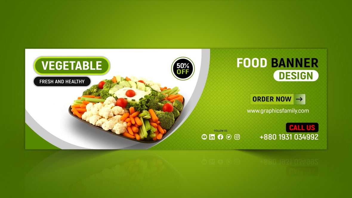 Fresh and healthy vegetables banner design template