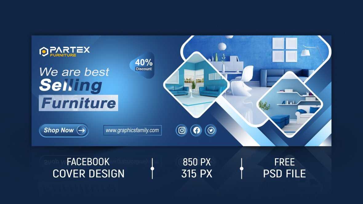 Furniture Store Editable Facebook Cover Design