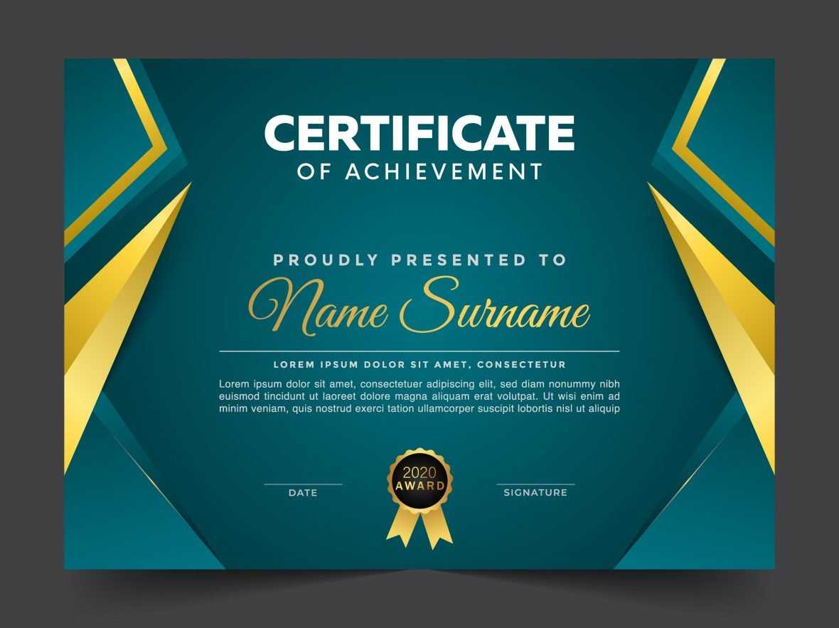 Geometric premium golden multipurpose certificate template