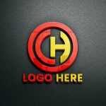 Glass 3D Logo Mockup on Black Wall