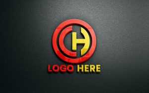 Glass 3D Logo Mockup on Black Wall