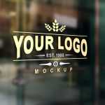 Glass Door Signage Logo Mockup - Download Grátis Glass Door Signage Logo Mockup