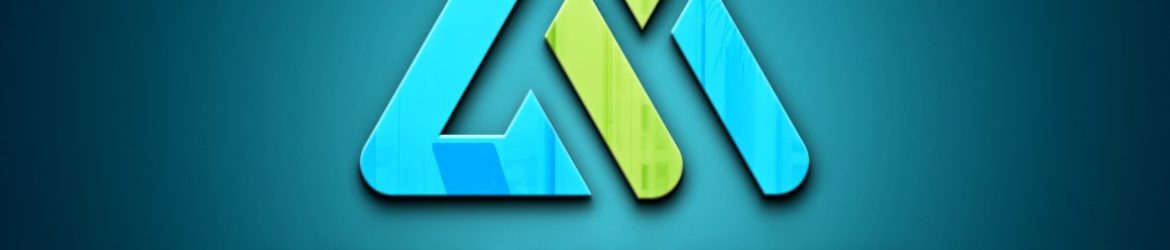 Glass Effects 3D Logo Mockup on Blue Surface