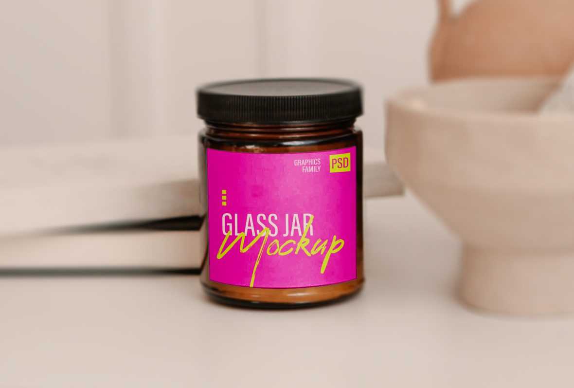 Glass Jar Design Mockup Template