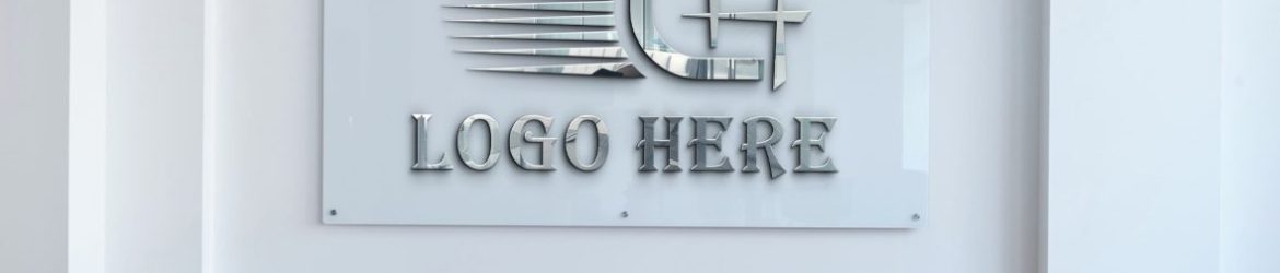 Glass Logo Mockup on Office Glass Board