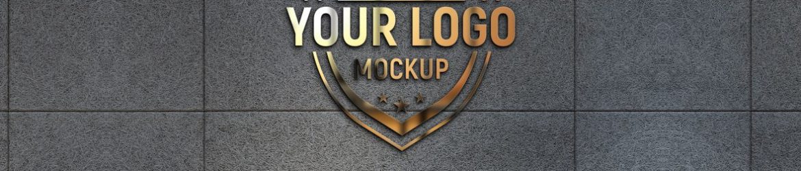 Glass Logo Mockup on Tiles Wall