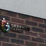 Glass Logo on Brick Wall Mockup