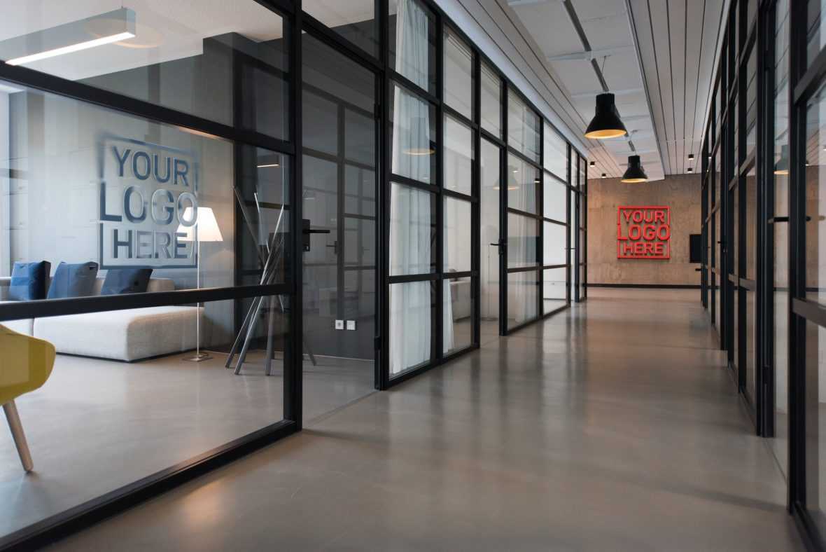 Glass Panel Logo Mockup