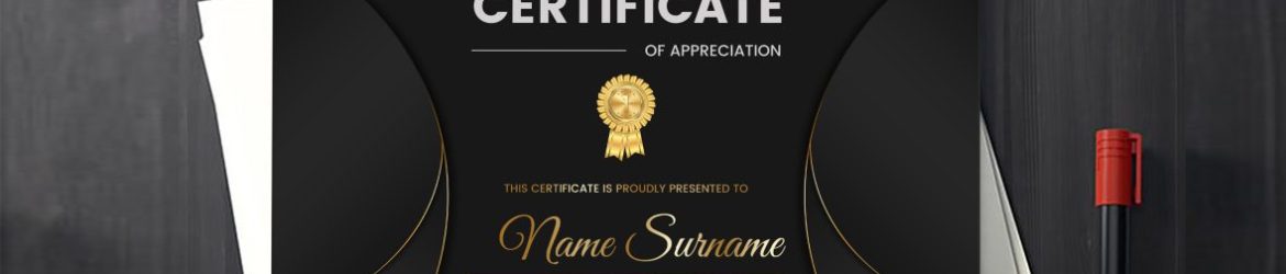 Gold and Black Certificate Design Template