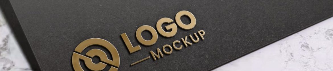 Gold Embossed 3D Logo Mockup