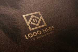 Gold foil logo mockup
