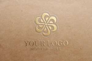 Gold Foil Logo Mockup on Craft Paper