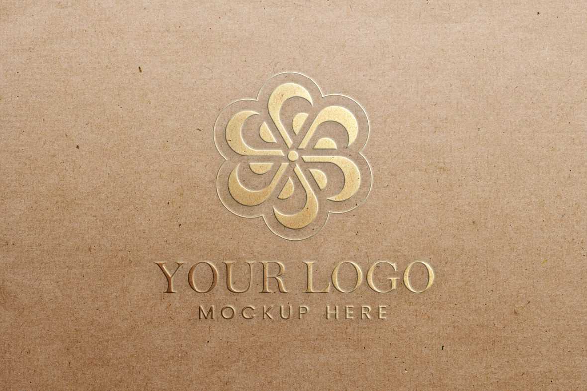 Gold Foil Logo Mockup on Craft Paper