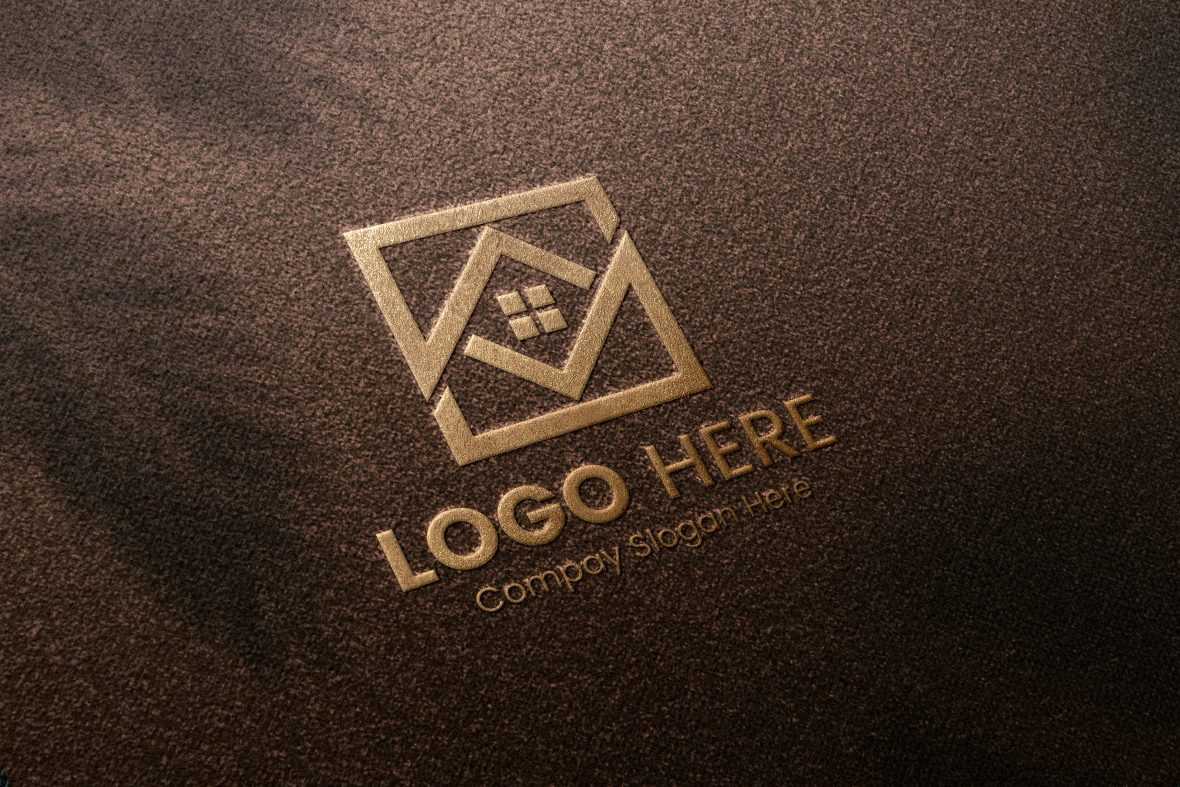 Gold foil logo mockup