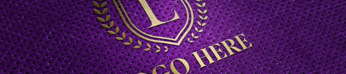 Gold Logo Mockup on Purple Fabric Texture Gold Logo Mockup on Purple Fabric Texture
