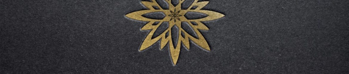 Golden art logo mockup on black paper
