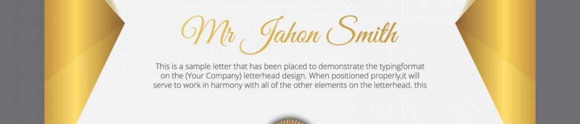 Golden classic certificate of achievement template