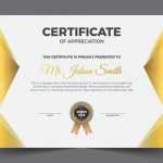 Golden classic certificate of achievement template