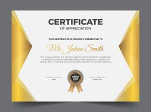 Golden classic certificate of achievement template