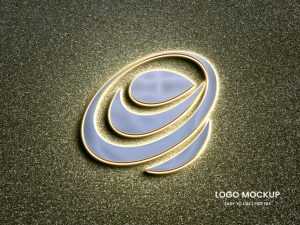 Golden Light Logo Mockup