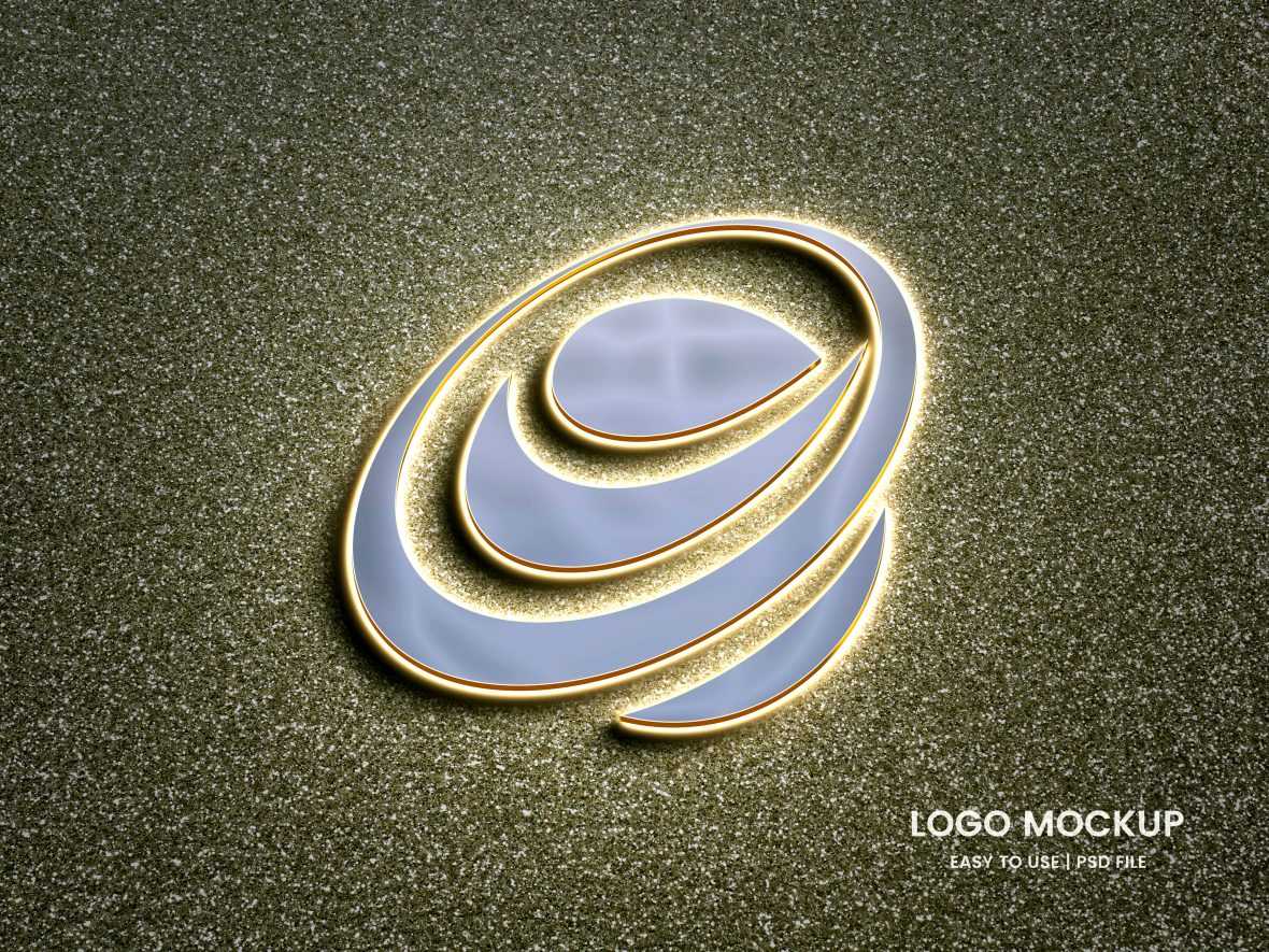 Golden Light Logo Mockup