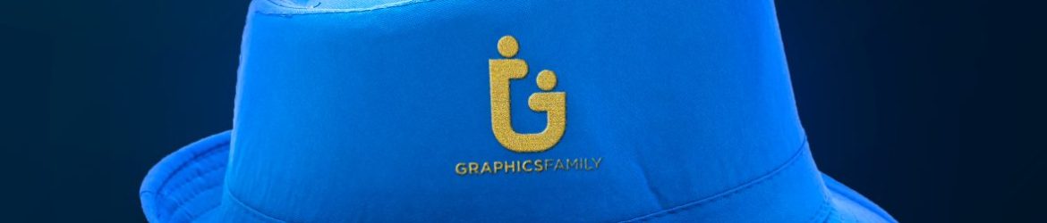 Golden Logo Mockup on Blue Hat