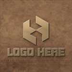 Golden logo mockup on leather background - Download Grátis Golden logo mockup on leather background