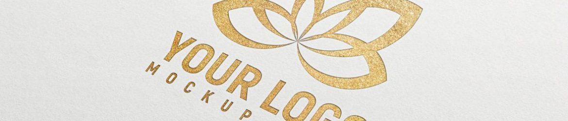 Golden Paper Logo Mockup