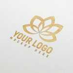 Golden Paper Logo Mockup