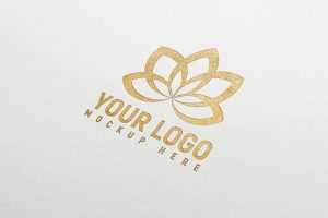 Golden Paper Logo Mockup