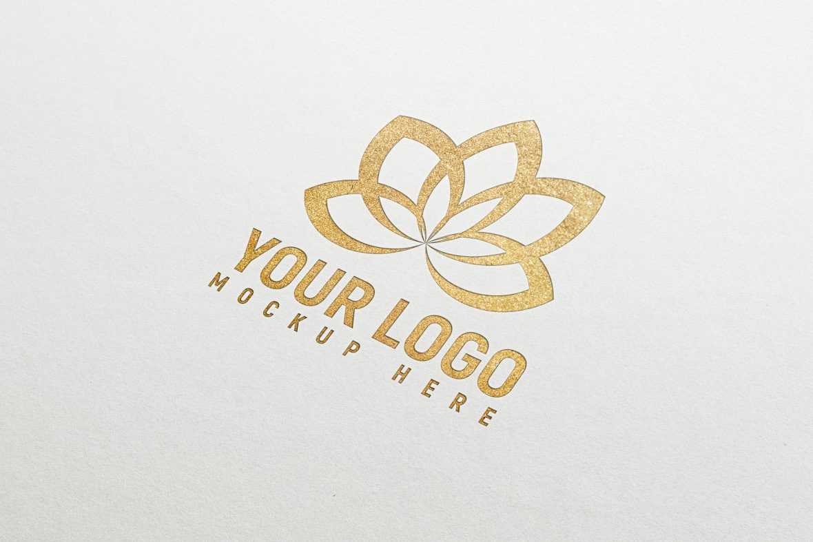 Golden Paper Logo Mockup