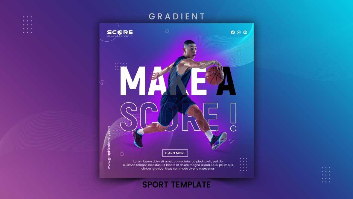Gradient sport social media post template