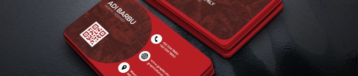 Graphic Designer Red Visiting Card Template