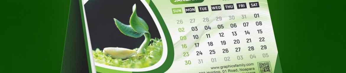 Green Desk Calendar Design Green Desk Calendar Design