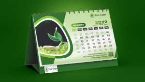 Green Desk Calendar Design