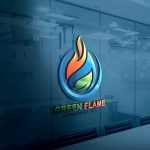 Green Flame Logo Design