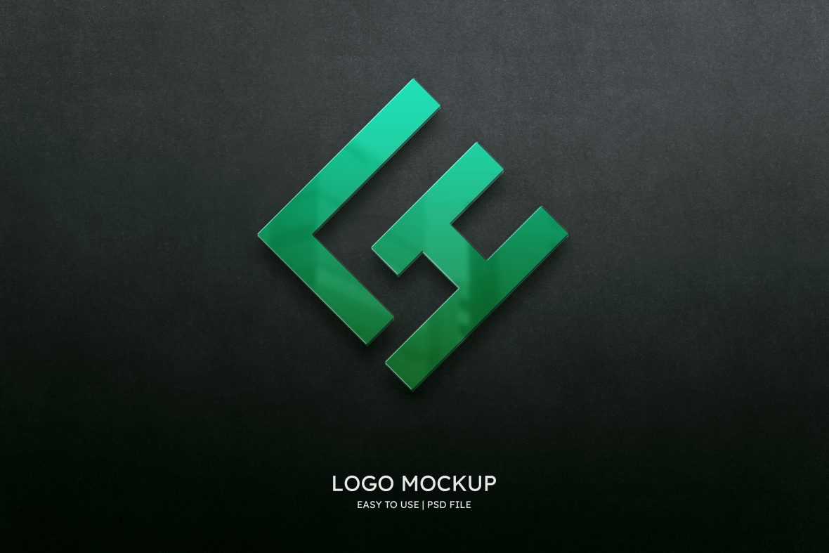 Green Glass Logo Mockup