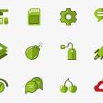 Green Set of Flat Icons - Free PSD Download Green Set of Flat Icons