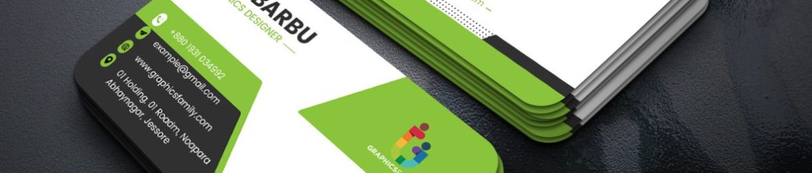 Green, White and Black Simple Business Card Design