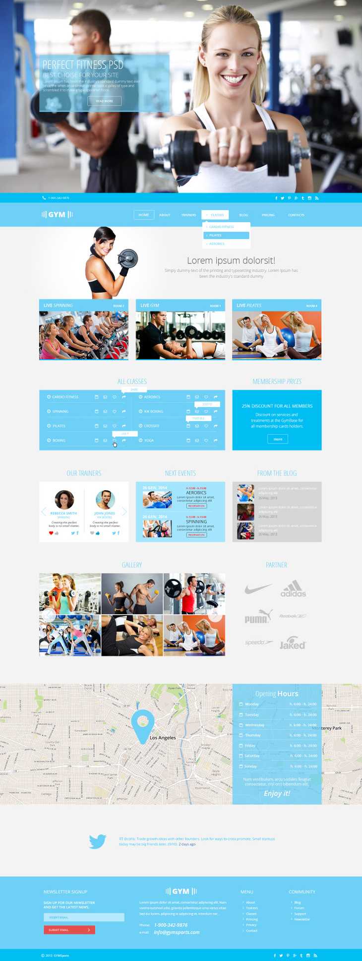 Gym Sports Free PSD Template