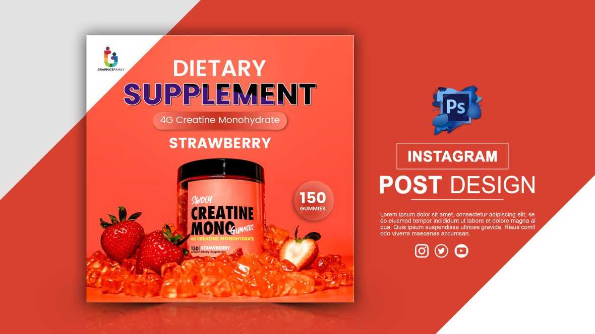 Gym Supplement Social Media Ad Banner Design